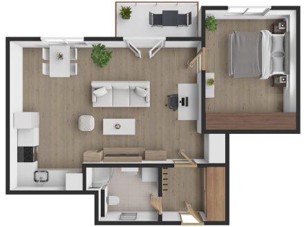 Pronájem bytu, 2+kk, 58 m²