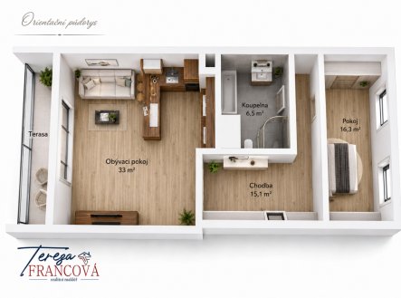 Pronájem bytu, 2+kk, 70 m²
