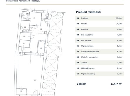 Pronájem obchodní prostory, 114 m²