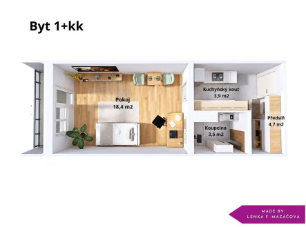 Prodej bytu, 1+kk, 30 m²