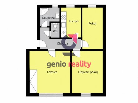 Pronájem bytu, 3+1, 53 m²
