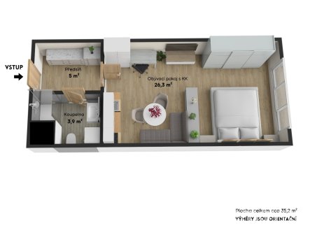 Prodej bytu, 1+kk, 35 m²