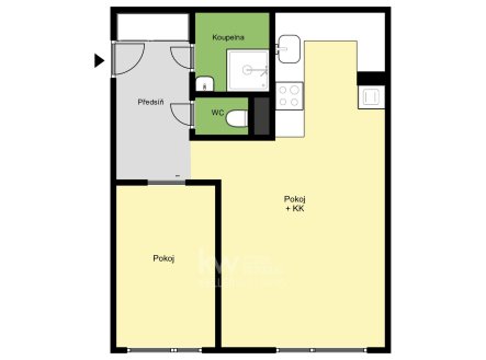 Pronájem bytu, 2+kk, 44 m²