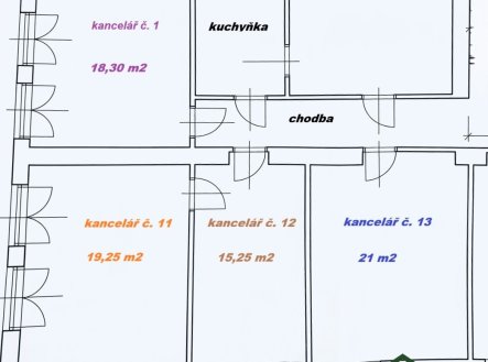 Pronájem kanceláře, 21 m²