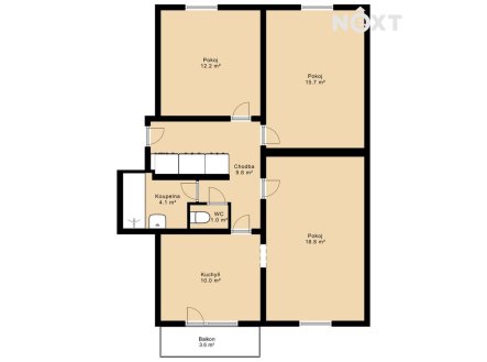 Prodej bytu, 3+1, 75 m²