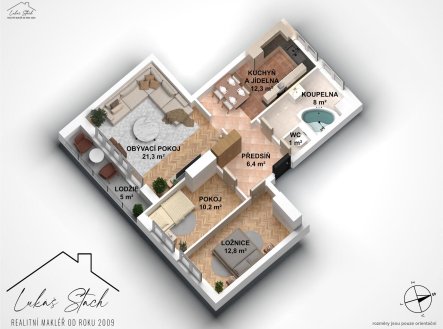 Prodej bytu, 3+1, 77 m²