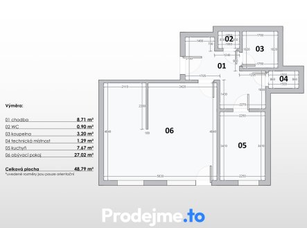 Prodej bytu, 1+1, 53 m²