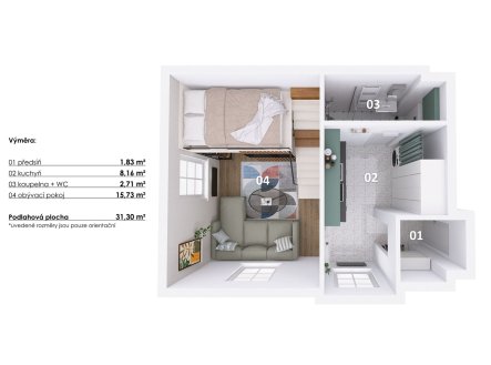 Prodej bytu, 1+1, 31 m²