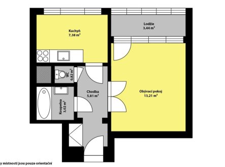 Pronájem bytu, 1+1, 25 m²