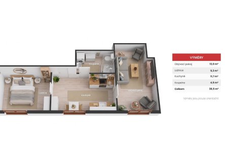 Prodej bytu, 2+1, 39 m²