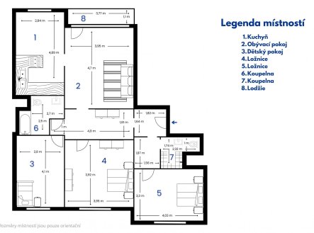 Pronájem bytu, 4+1, 98 m²