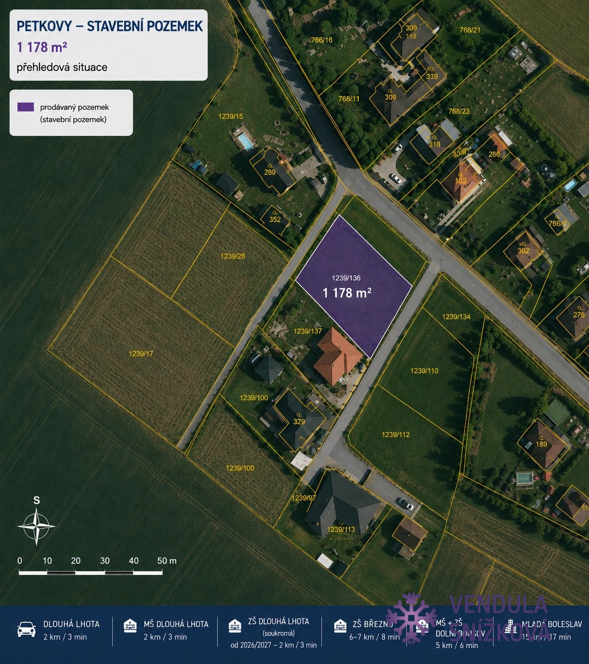mapa pozemek Petkovy