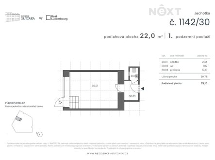 Prodej komerčního objektu, obchodní centrum, 22 m²