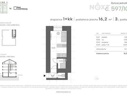 Prodej bytu, 1+kk, 16 m²