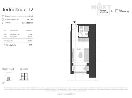 Prodej bytu, 1+kk, 18 m²