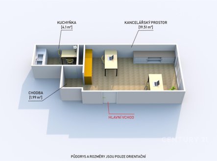 Pronájem kanceláře, 26 m²