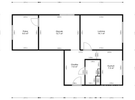 Pronájem bytu, 3+1, 56 m²