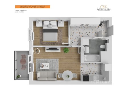 Pronájem bytu, 2+kk, 47 m²