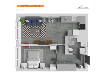 Pronájem bytu, 2+kk, 49 m²