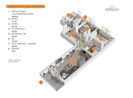 Pronájem bytu, 3+kk, 70 m²