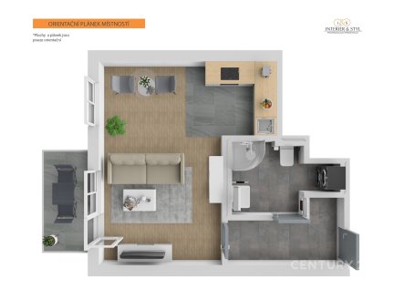 Pronájem bytu, 1+kk, 32 m²