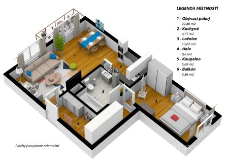 Prodej bytu, 2+kk, 55 m²