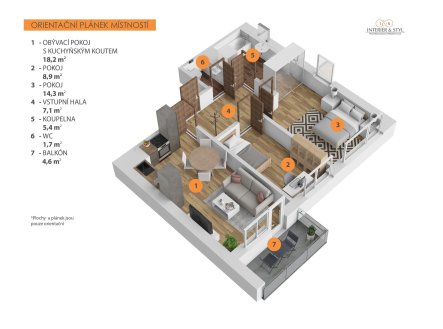 Pronájem bytu, 3+kk, 68 m²