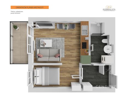 Pronájem bytu, 1+kk, 32 m²
