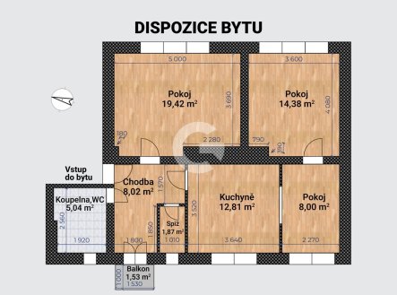 Prodej bytu, 3+1, 69 m²