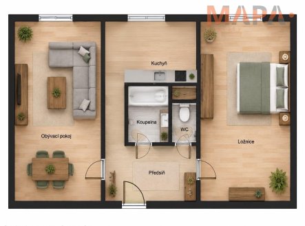 Prodej bytu, 2+1, 51 m²