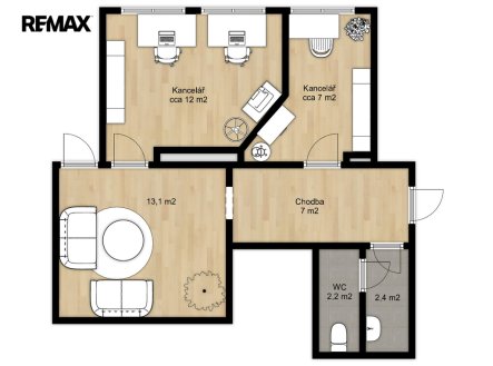 Pronájem kanceláře, 19 m²