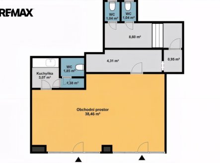 Pronájem obchodní prostory, 60 m²
