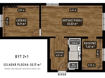 Pronájem bytu, 2+1, 54 m²