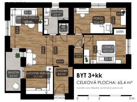 Prodej bytu, 3+kk, 65 m²