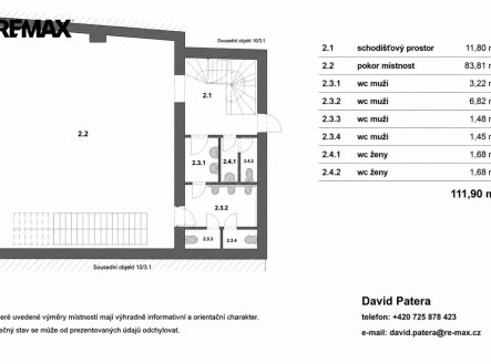 Pronájem obchodní prostory, 111 m²