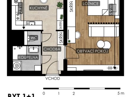 Prodej bytu, 1+1, 37 m²