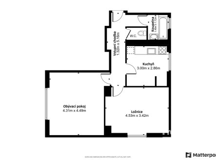 Prodej bytu, 2+1, 53 m²