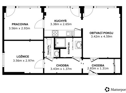 Pronájem bytu, 3+1, 62 m²