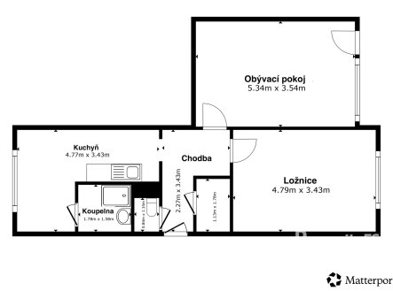 Prodej bytu, 2+1, 62 m²