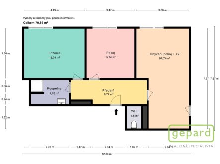 Prodej bytu, 3+kk, 73 m²