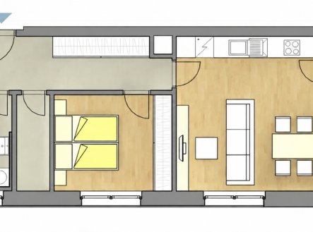 Pronájem bytu, 2+kk, 75 m²