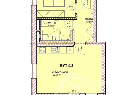 Prodej bytu, 2+kk, 44 m²