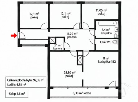 Prodej bytu, 4+1, 97 m²
