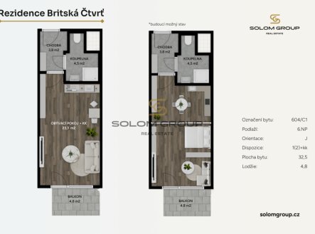 Prodej bytu, 1+kk, 37 m²