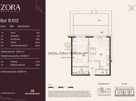 Prodej bytu, 2+kk, 85 m²