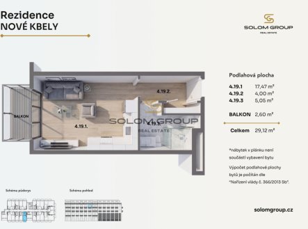 Prodej bytu, 1+kk, 29 m²