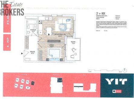 Pronájem bytu, 2+kk, 53 m²