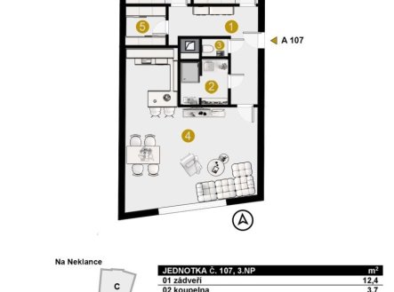 Prodej bytu, 3+kk, 95 m²