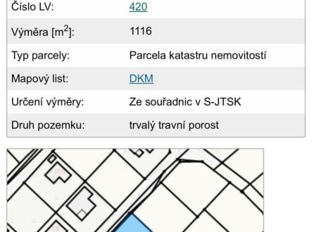 Prodej pozemku pro bydlení, 1 116 m²
