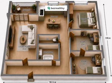 Prodej bytu, 4+1, 76 m²
